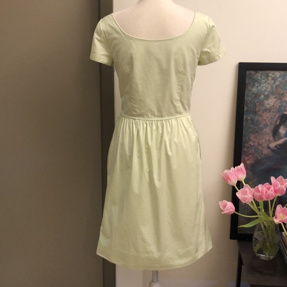 J. Crew Mint Green Short-Sleeve Scoop Neck Fit & Flare Cotton Dress - Picture 4 of 12